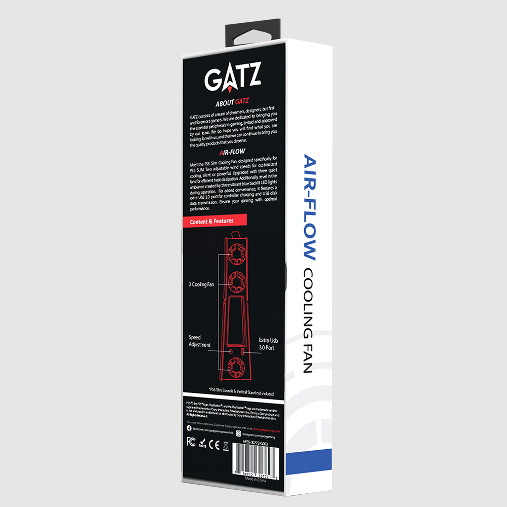Gatz PS5 Slim Air-Flow Cooling Fan White