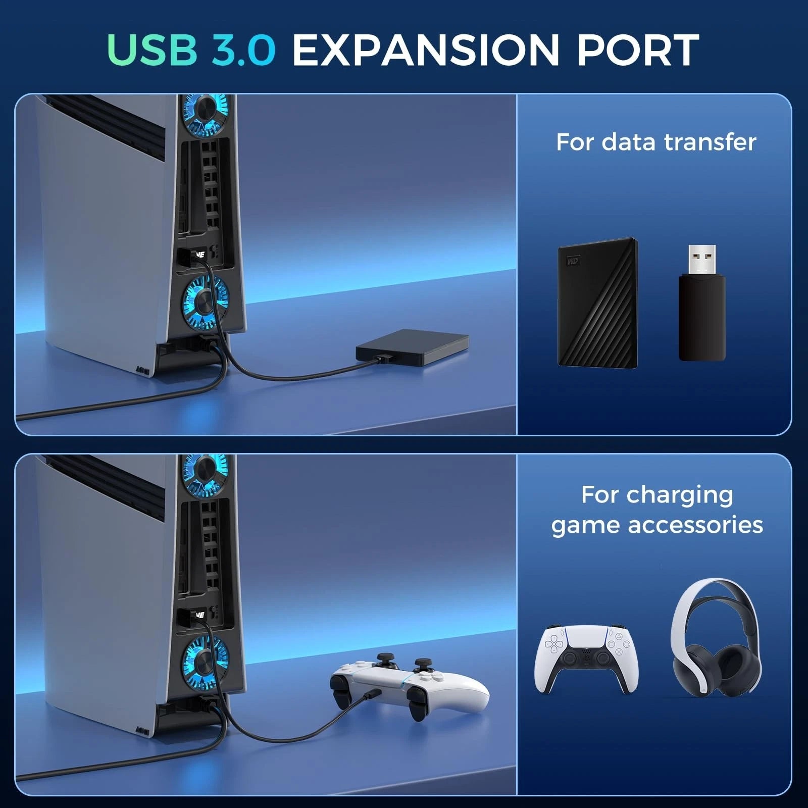 IINE PS5 Pro Cooling Fan White