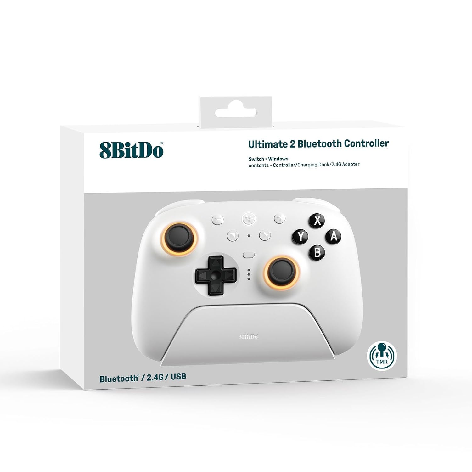 8BitDo Ultimate 2 Bluetooth Controller w/ Charging Dock - White