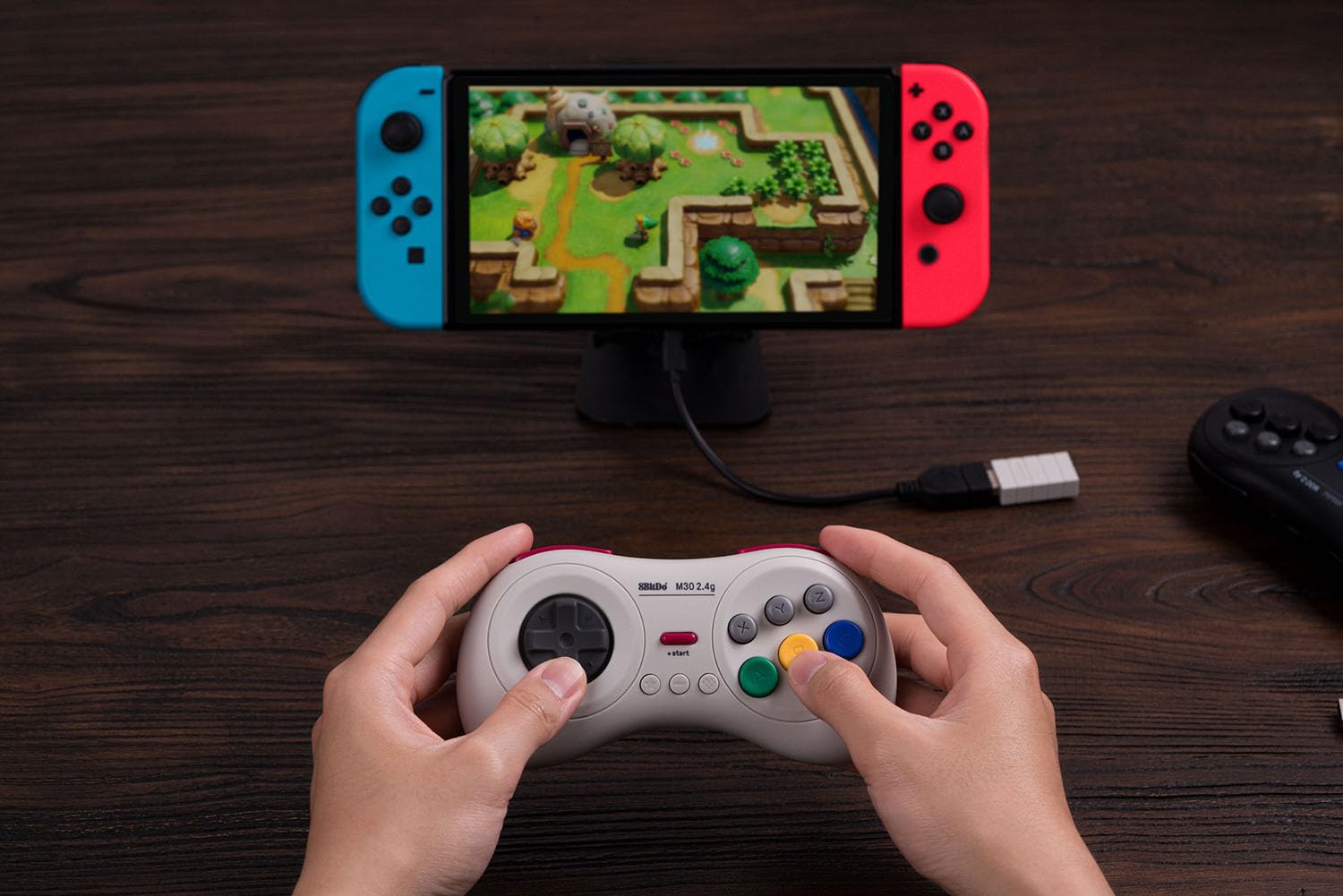 8Bitdo M30 MD Min 2.4G Bluetooth Wireless Gamepad - Black