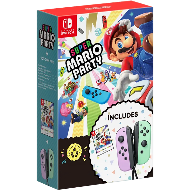 NSW Super Mario Party + Joy-con Bundle (Pastel Purple/Green)