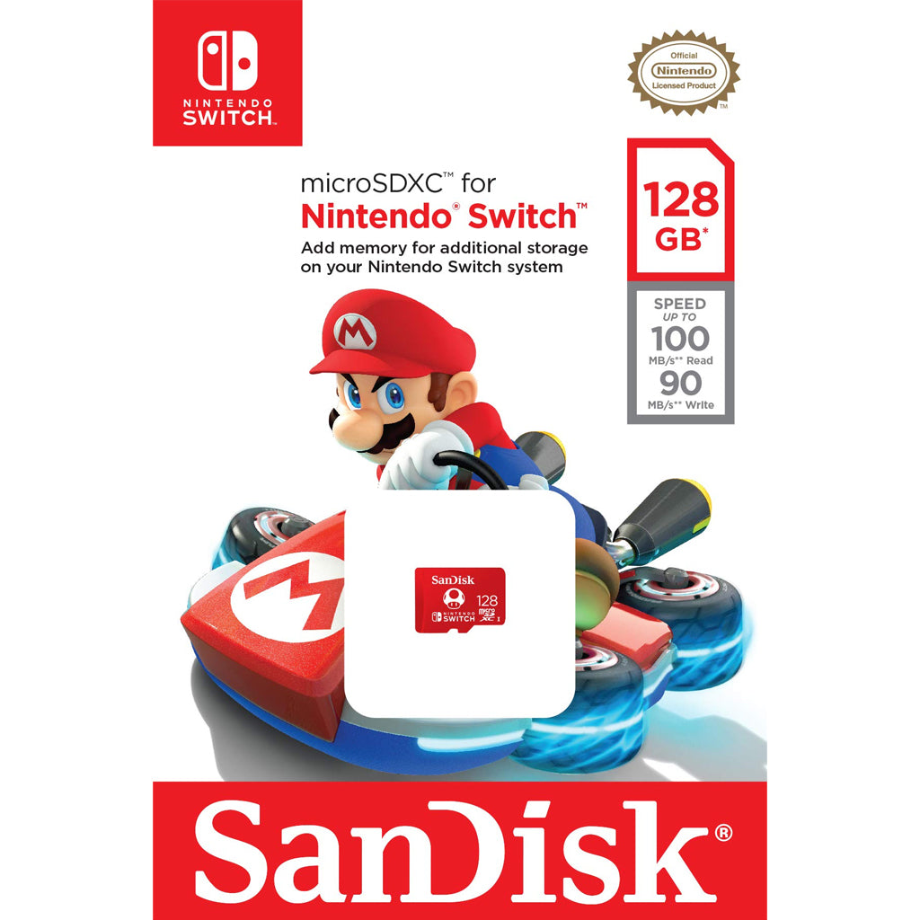 SanDisk 128GB micro SDXC for Nintendo Switch (Mario Design)