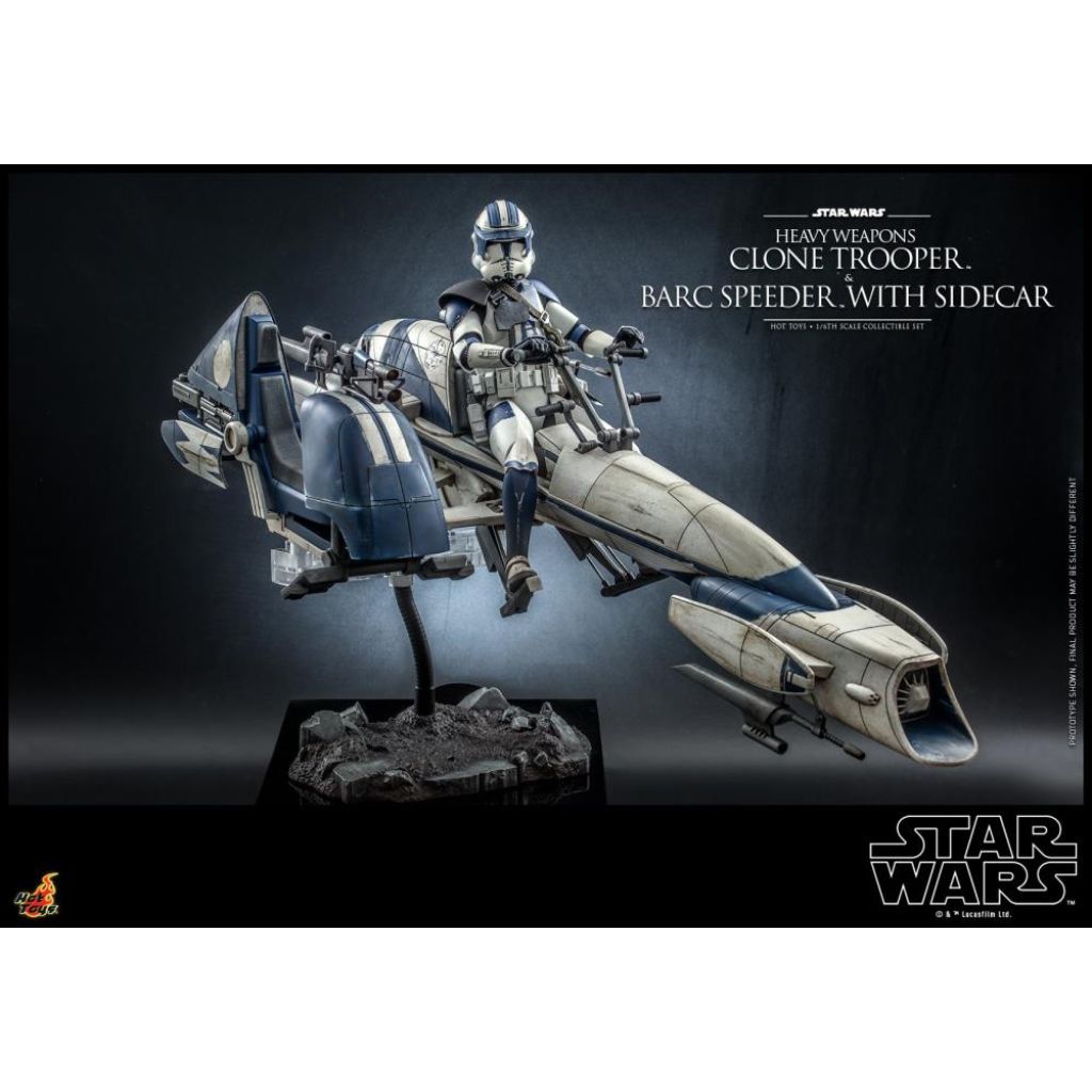 TMS077 Star Wars: The Clone Wars - 1/6 Heavy Weapons Clone Trooper and Barc Speeder With Sidecar Collectible Set