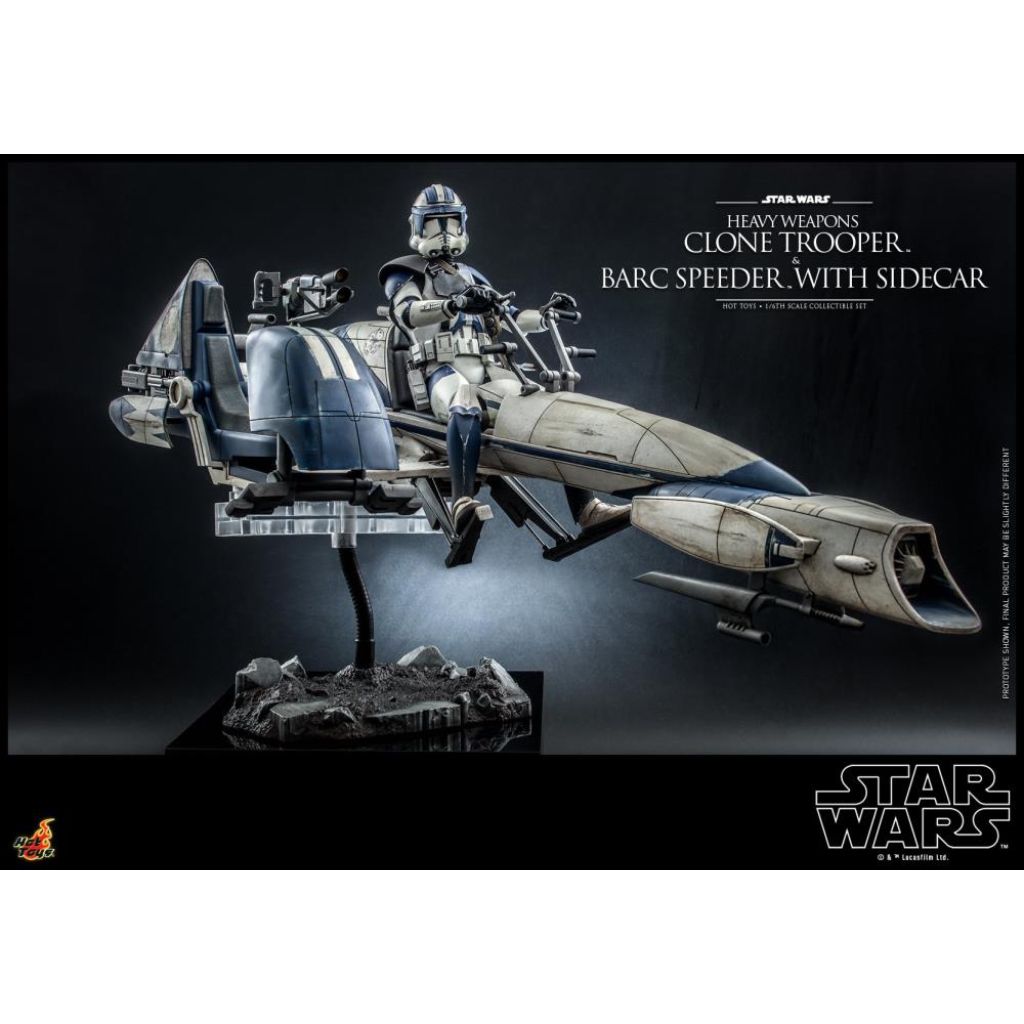 TMS077 Star Wars: The Clone Wars - 1/6 Heavy Weapons Clone Trooper and Barc Speeder With Sidecar Collectible Set