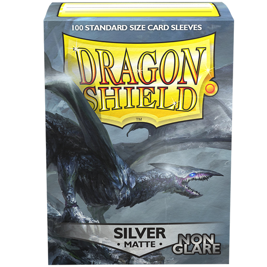 Dragon Shield Matte Sleeves 100CT - Silver [Non-Glare] (Standard Size)