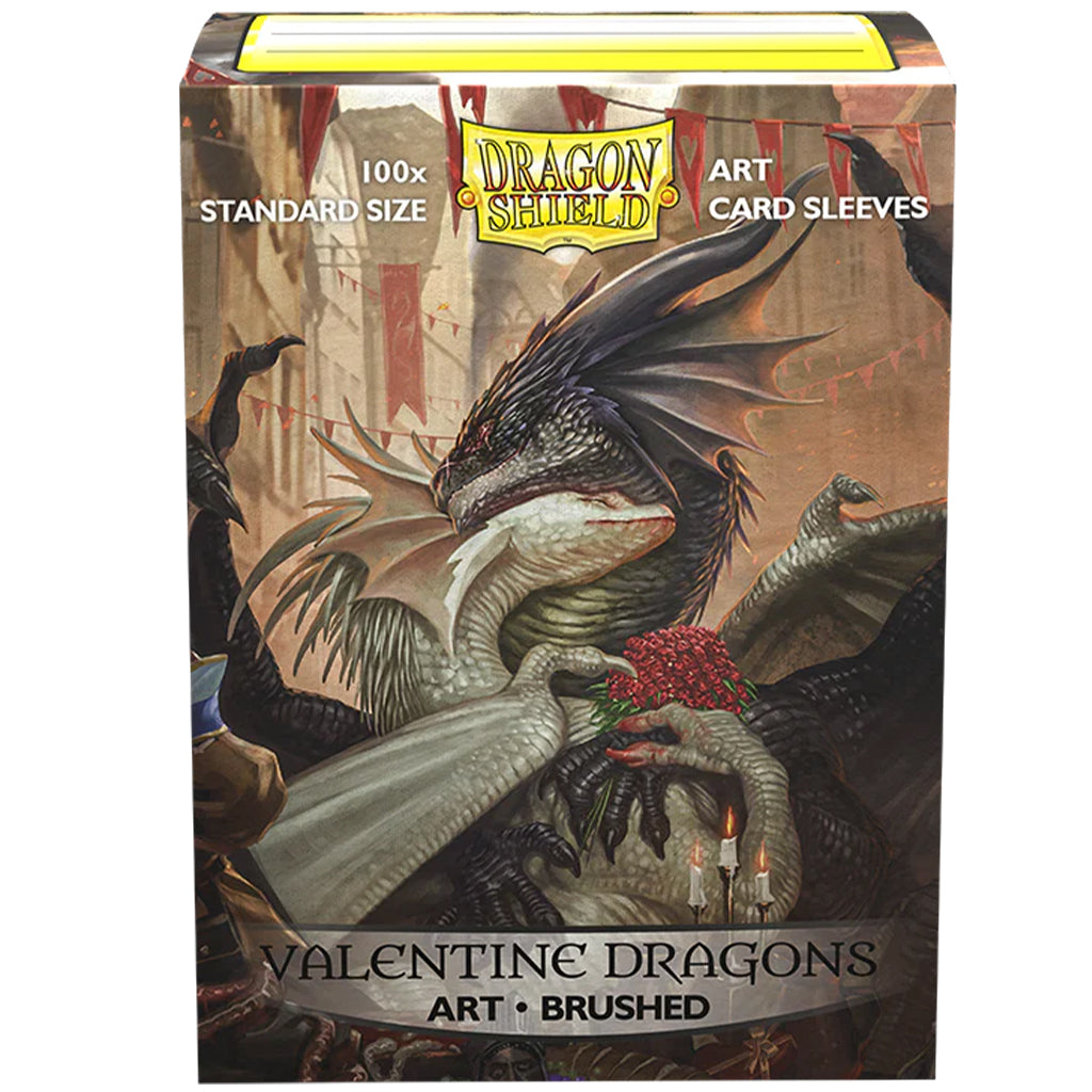 Dragon Shield Art Brushed Sleeves 100CT - Valentine Dragons (Standard Size)