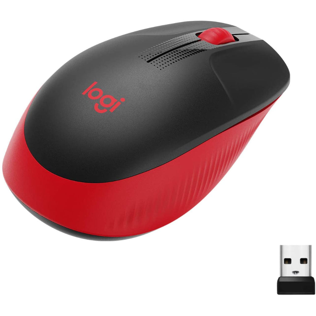 Logitech M190 Red Full Size Wireless Mouse