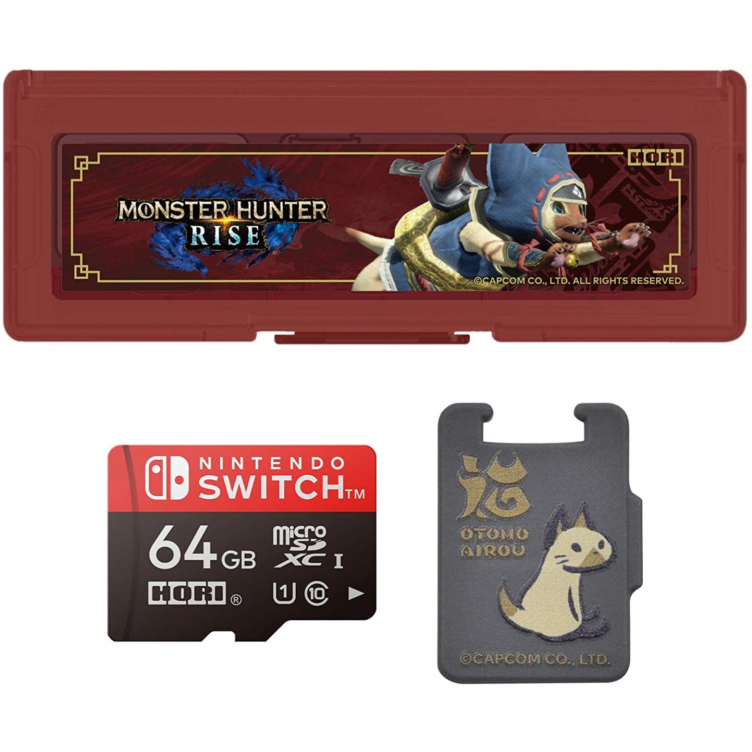 HORI NSW Monster Hunter Rise microSD Card 64GB & Card Case for 6 (AD19-001)