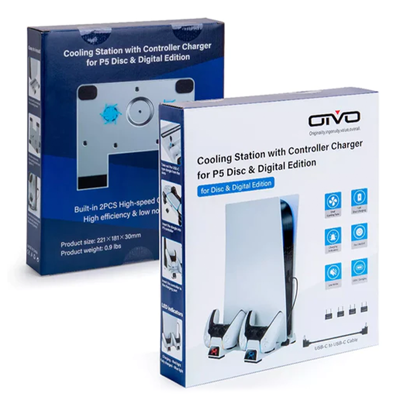 OIVO PS5 Cooling Station w/ Controller Charger (For Disc/Digital Console) (IV-P5241)