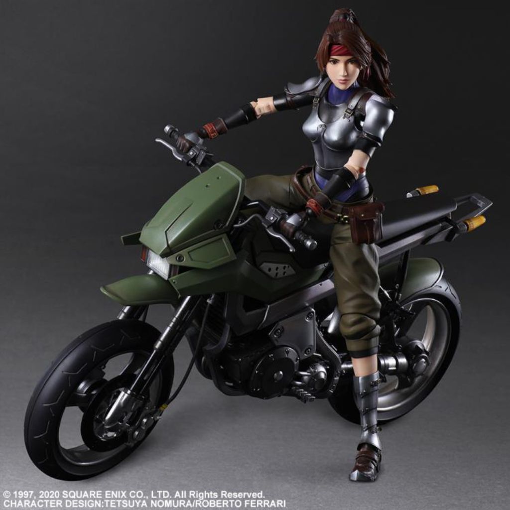 Square Enix Play Arts Kai - Final Fantasy VII Remake Action Figure - Jessie & Motorcycle Set