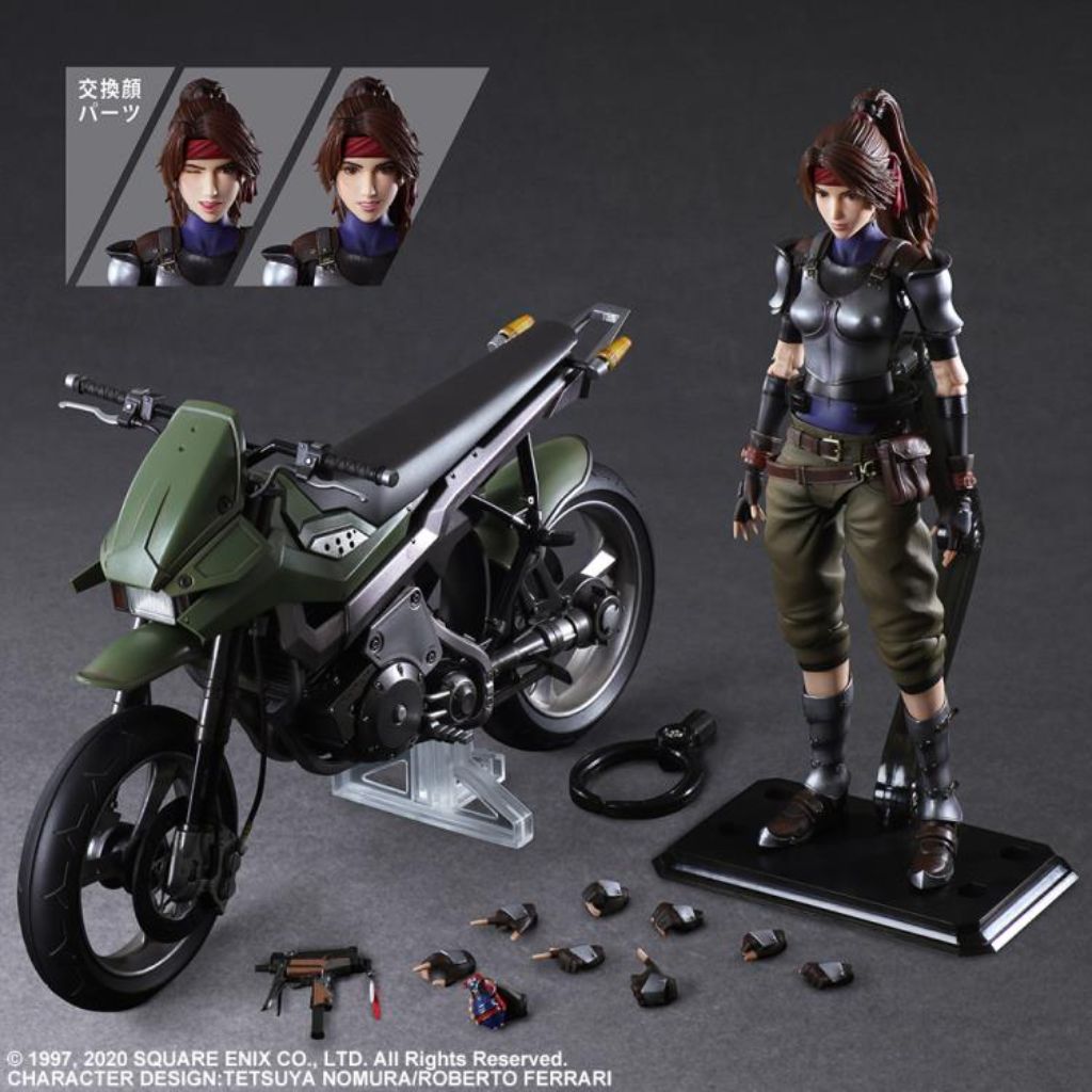 Square Enix Play Arts Kai - Final Fantasy VII Remake Action Figure - Jessie & Motorcycle Set