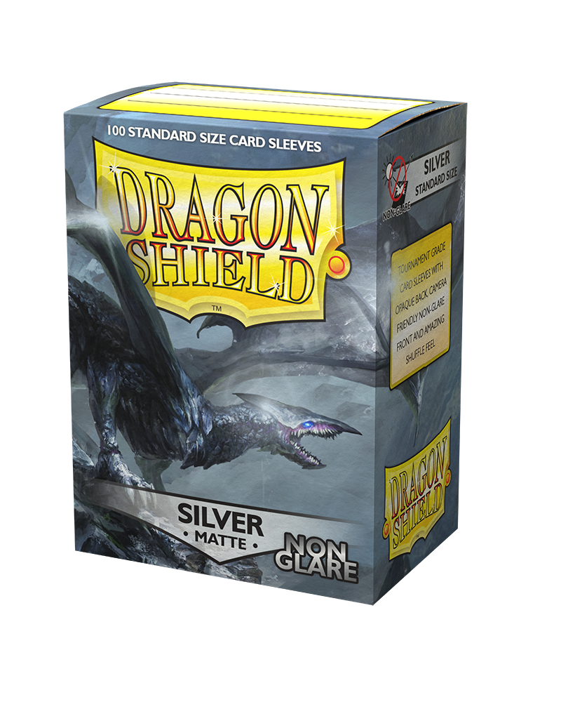 Dragon Shield Matte Sleeves 100CT - Silver [Non-Glare] (Standard Size)