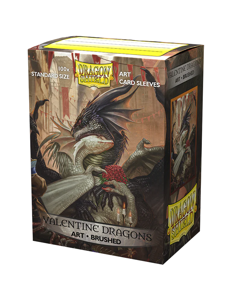 Dragon Shield Art Brushed Sleeves 100CT - Valentine Dragons (Standard Size)