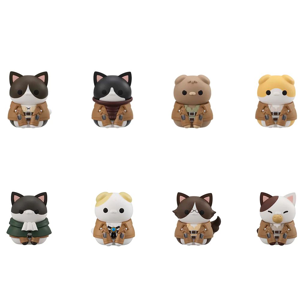 Mega Cat Project Attack On Titan - Attack On Tinyan Gathering Scout Regiment Danyan! (Set Of 8)
