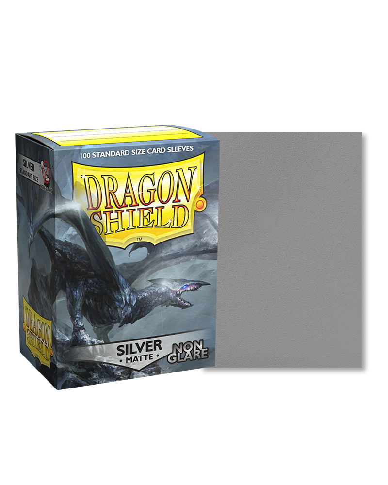 Dragon Shield Matte Sleeves 100CT - Silver [Non-Glare] (Standard Size)