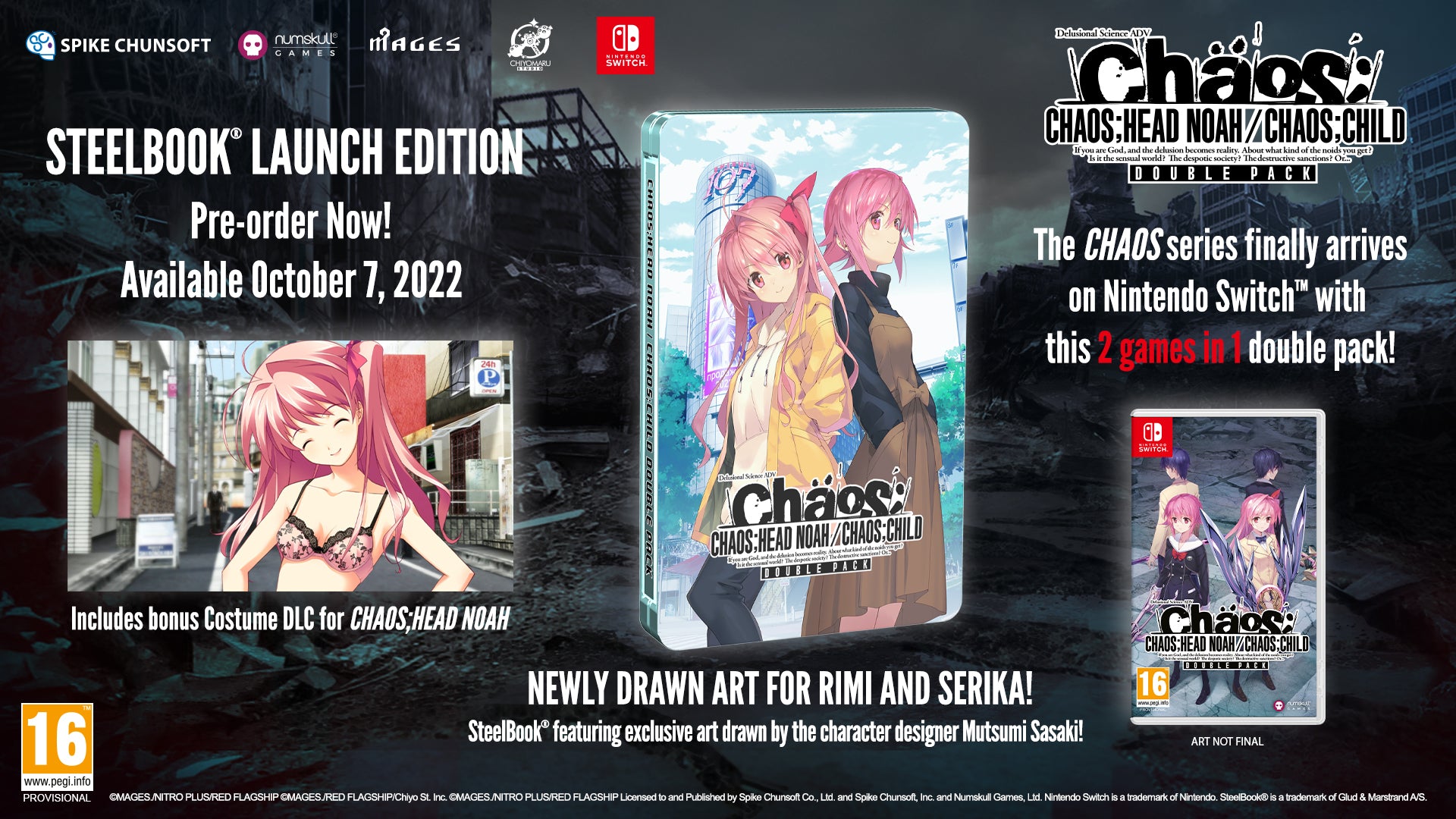 NSW Chaos;Head Noah and Chaos;Child Double Pack (NC16) Steelbook Launch Edition