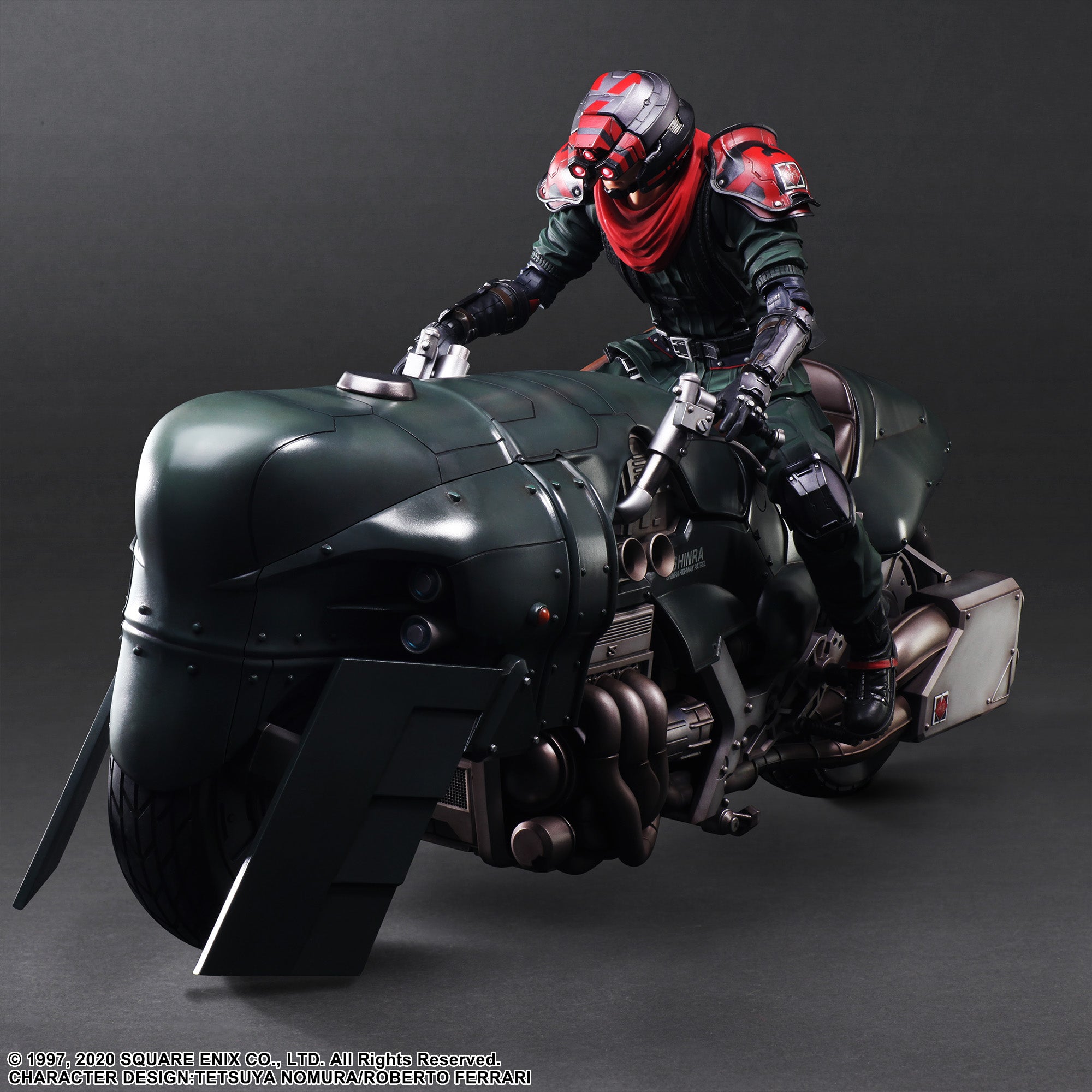 Square Enix Final Fantasy VII Remake Play Arts Kai Action Figure - Shinra Elite Security Officer & Motorcycle Set