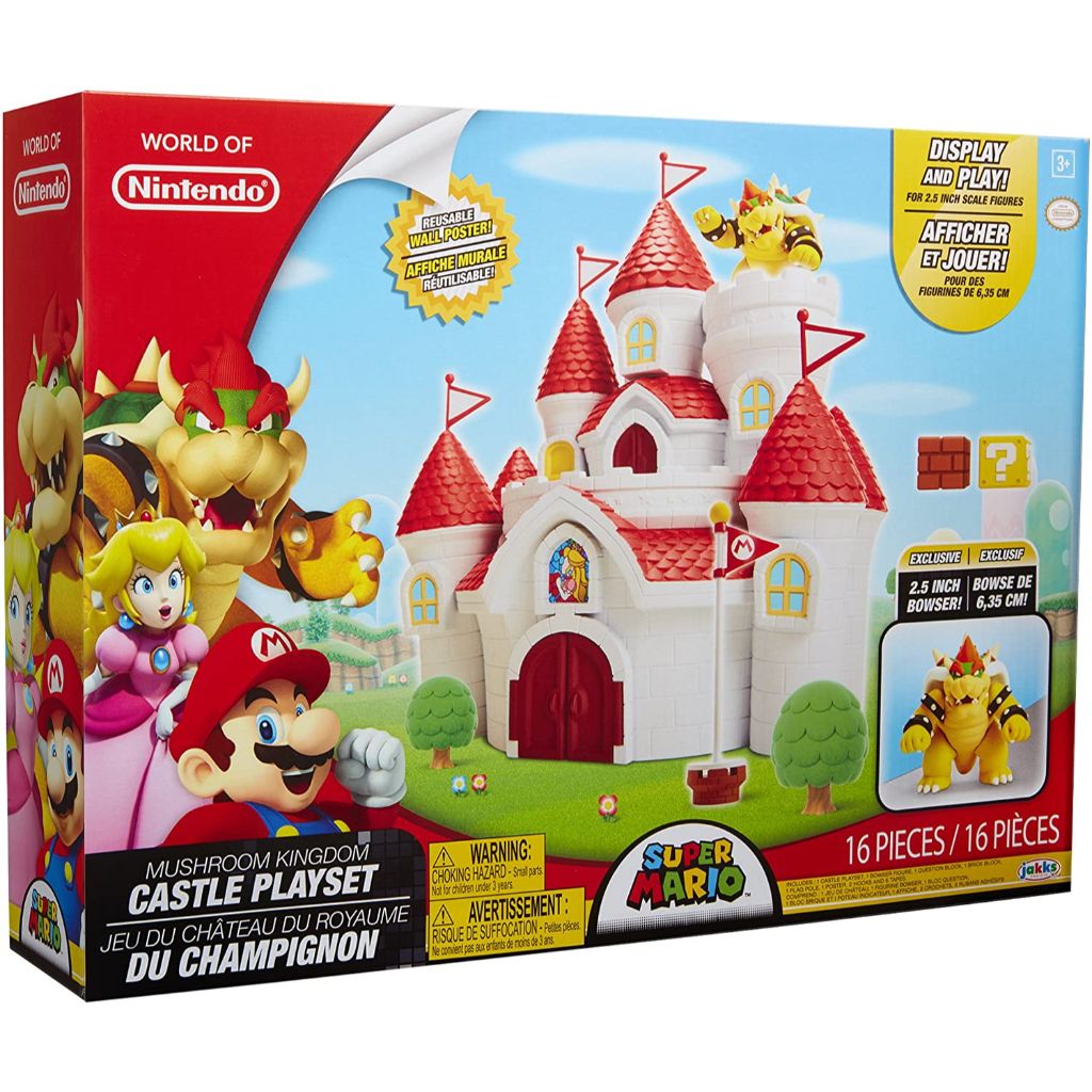 Jakks Pacific 58541 2.5" Deluxe Mushroom Kingdom Castle Playset Super Mario