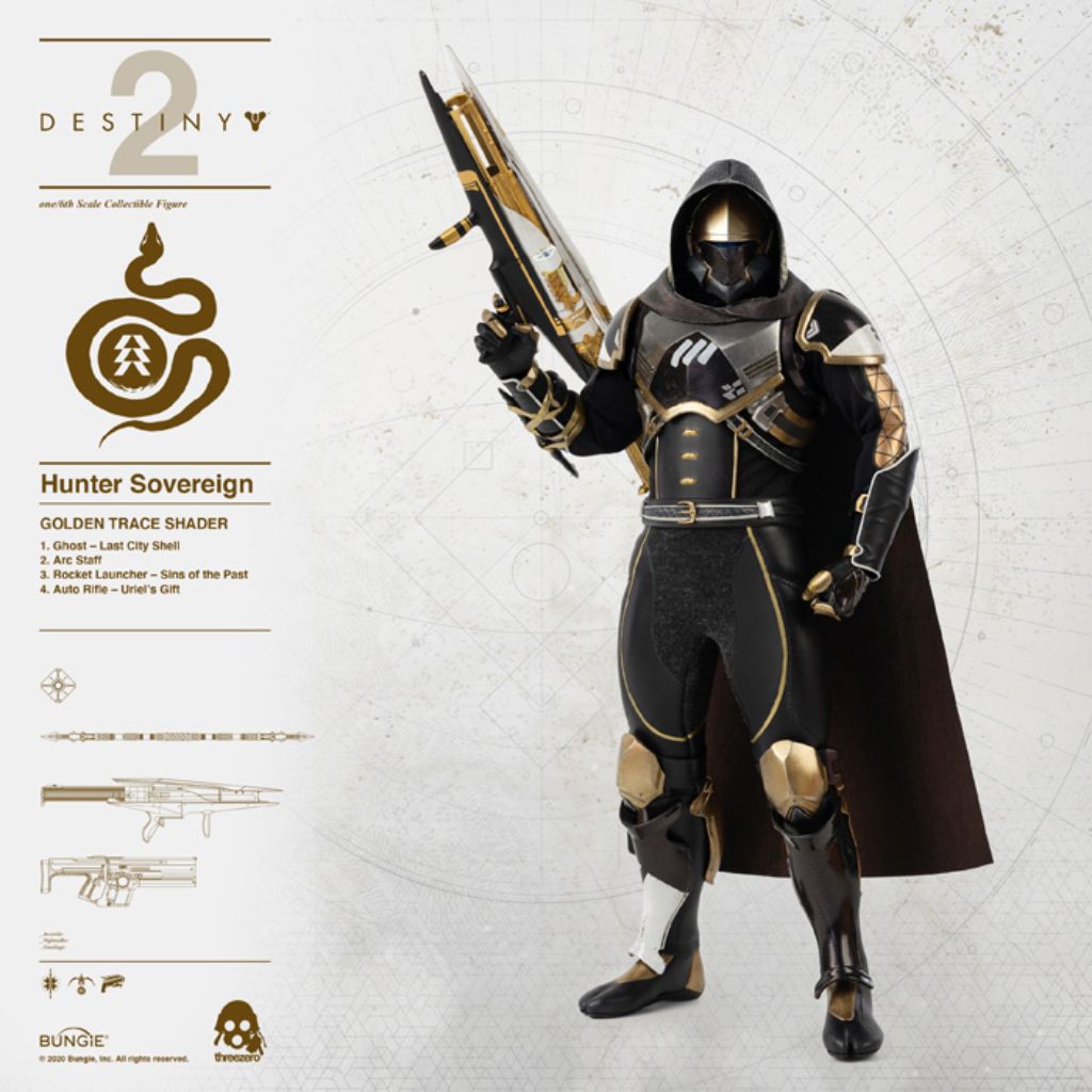 1/6 Destiny 2 - Hunter Sovereign (Golden Trace Shader)