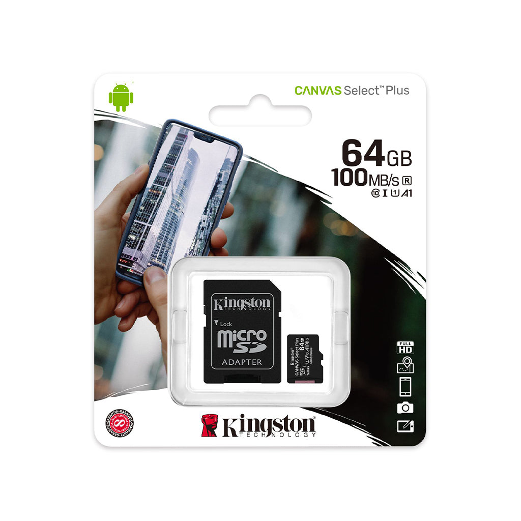 Kingston Canvas Select Plus microSD 64GB 100mb/s